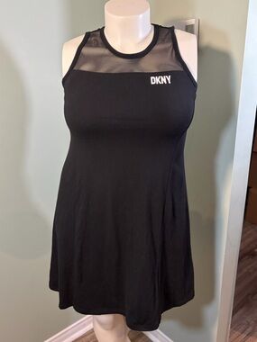 26. DKNY Black Mesh-Yoke Tank Dress
